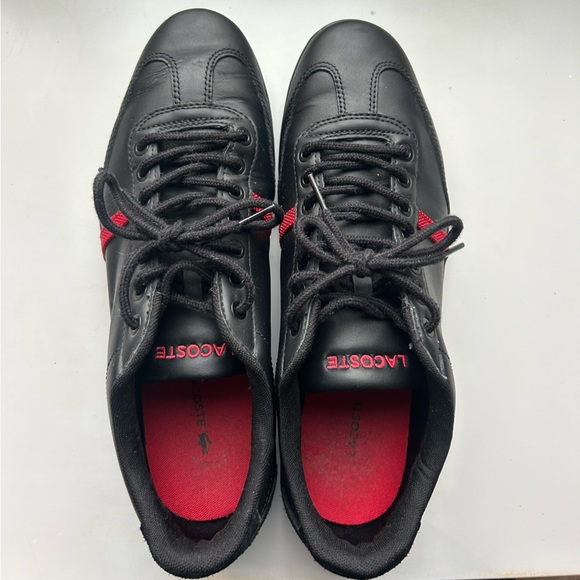 Lacoste Men's Black Sneakers with Red Highlights - Picture 6 of 7